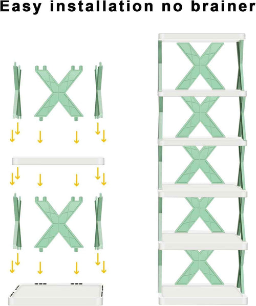 Adjustable Shoe Stand Organizer Stackable Storage Bedroom entryway Slots Shelf Footwear Rack