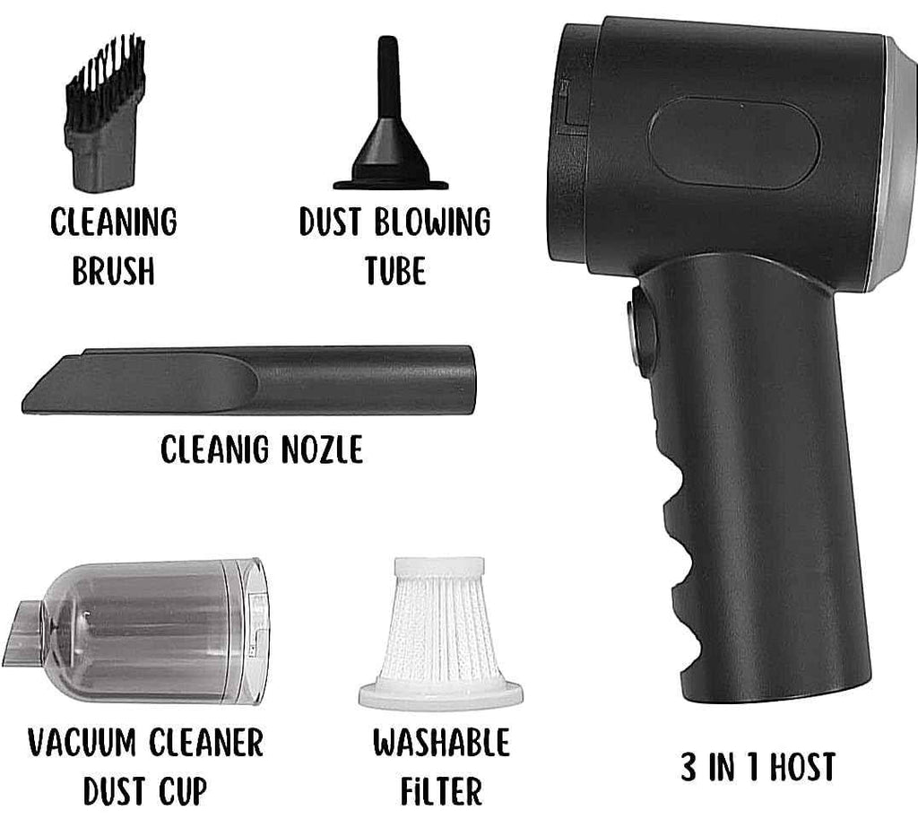 3 in 1 Mopping Vacuum Blower with Mini Dust Buster USB Portable Vacuum Cleaner Dry and Wet