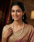 Traditional white pearl (moti) necklace set