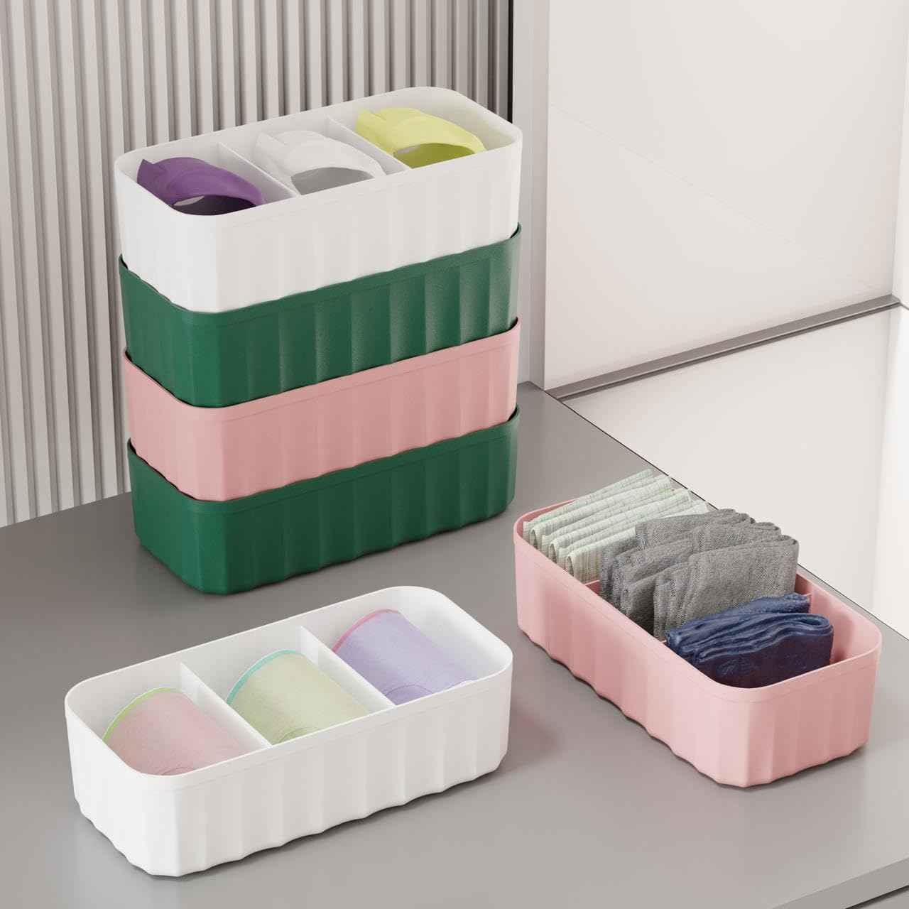 Innerwear Organizer For Wardrobe Organizer For Clothes ( Pack Of 2 )