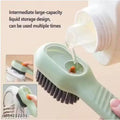 Shoe cleaner brush with liquid soap dispenser