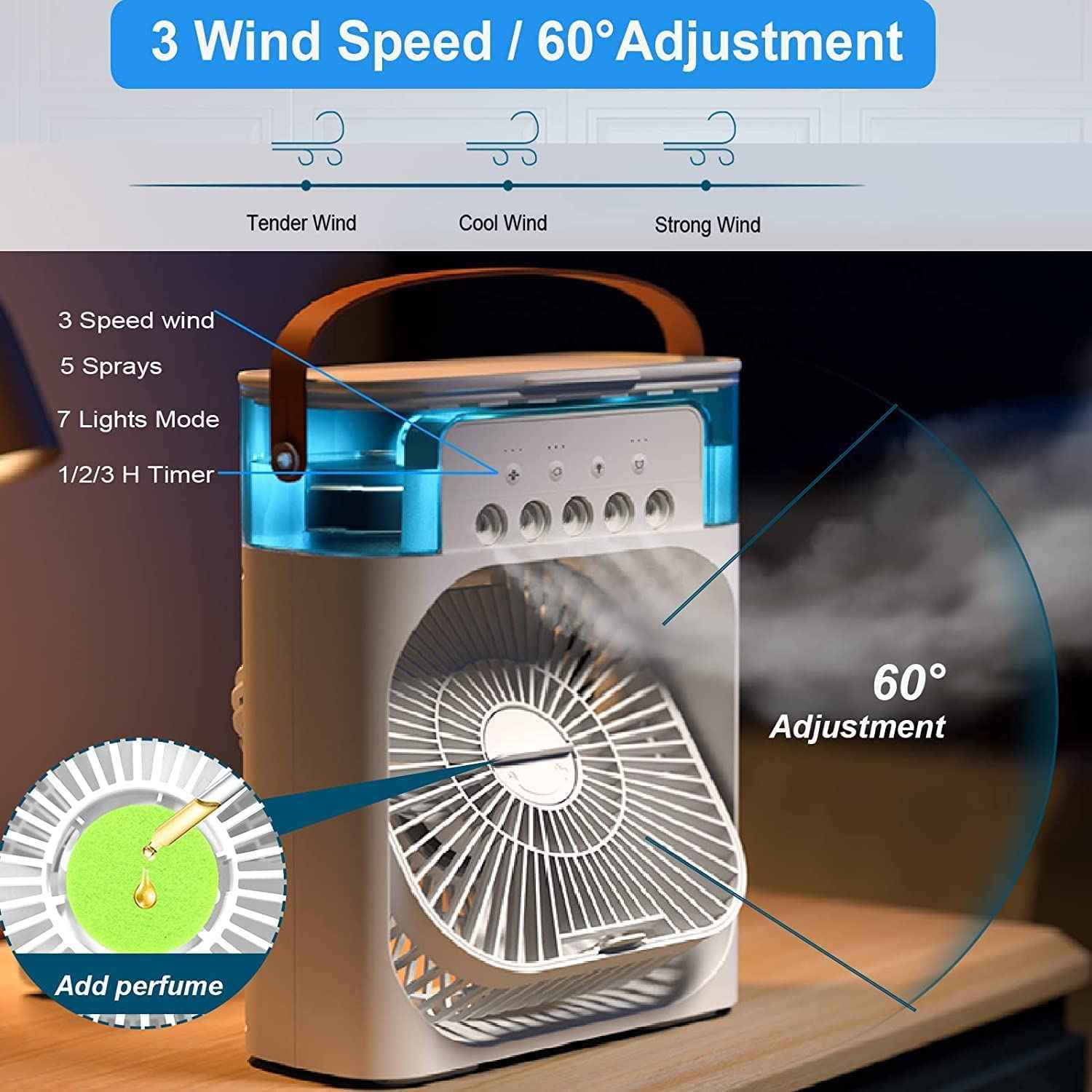 Portable Air Cooler Mist Fan