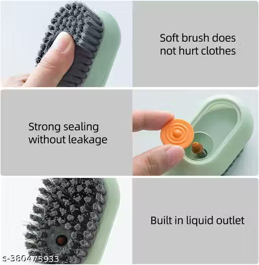 Shoe cleaner brush with liquid soap dispenser